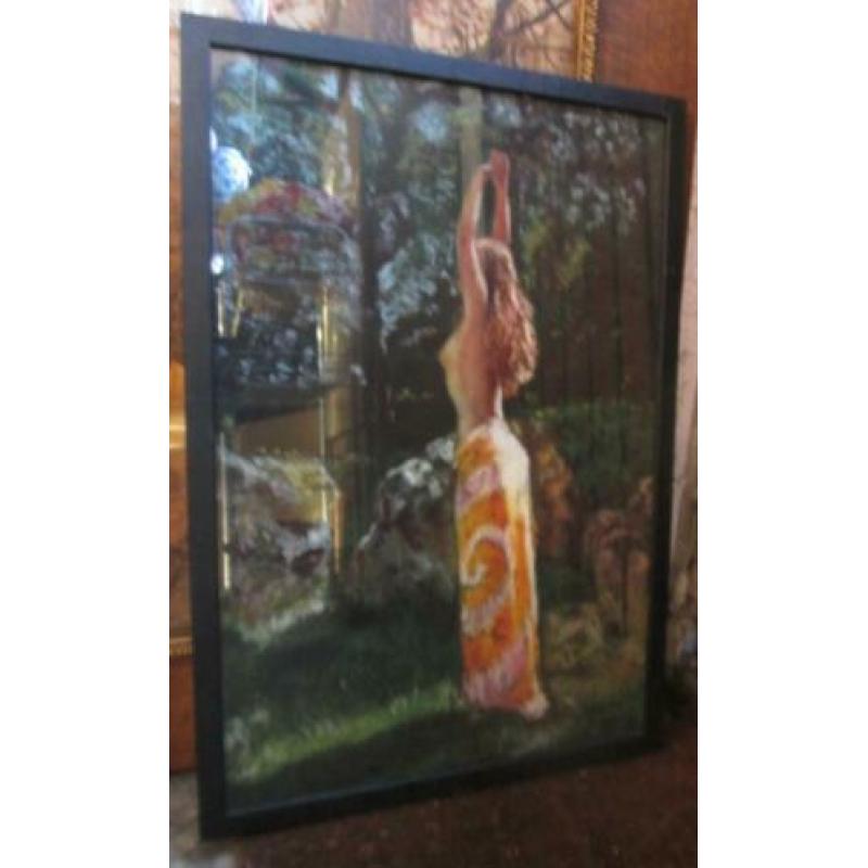 Prachtige Pastel Vrouw met Sarong Christa Hoek 63 x 43 cm