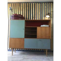 Vintage jaren’60 teakhouten kast meubel wandkast buffetkast