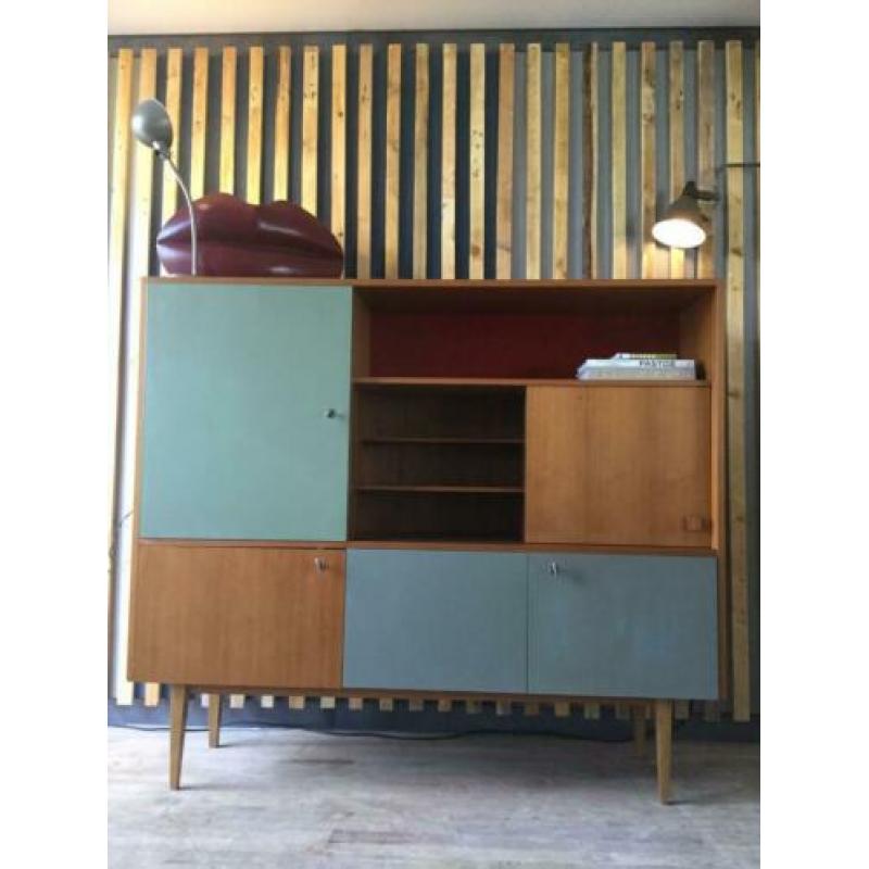 Vintage jaren’60 teakhouten kast meubel wandkast buffetkast