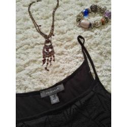 Primark top zwart bloem patroon maat 46