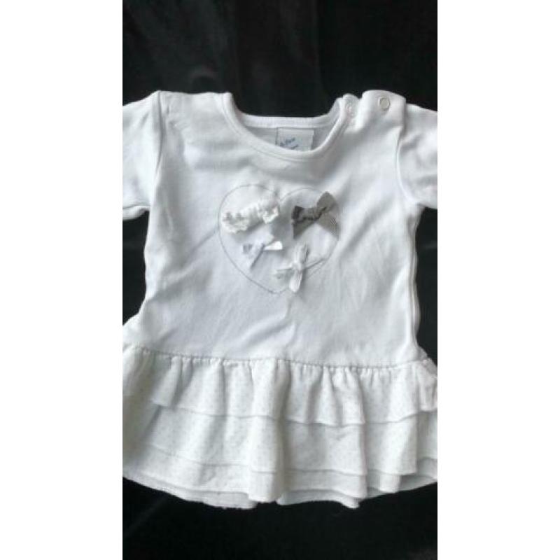 La petite couranne jurk maat 56 wit grijs