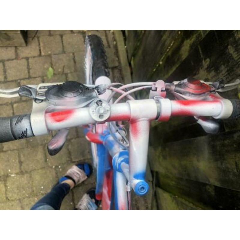 Stationsfiets rood/wit/blauw