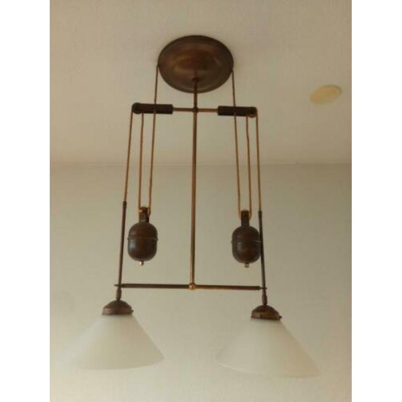 Vintage lampen-set (2x hang + 1x staand)