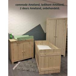 Blankhouten commode Ameland, 2 deuren+la B100xH90xD55