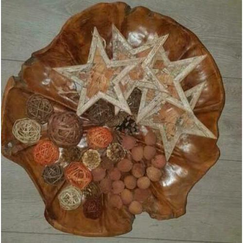 PTMD grote houten schaal met accessoires