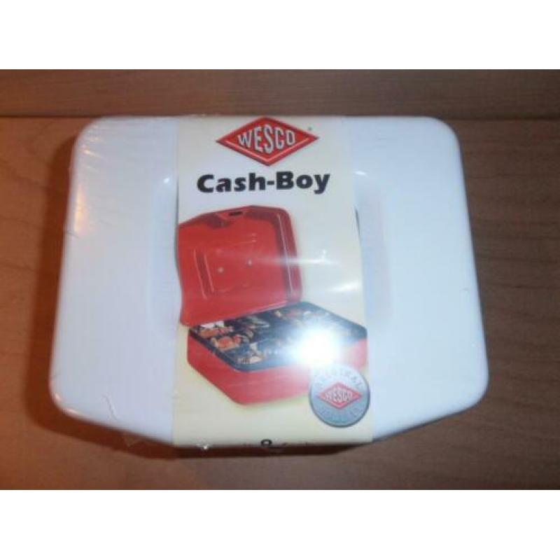 Nieuw geldkistje in diverse kleuren van Wesco type Cash Boy.