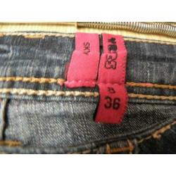Blauwe skinny stretch jeans broek YES YES 164 XS 34 prima