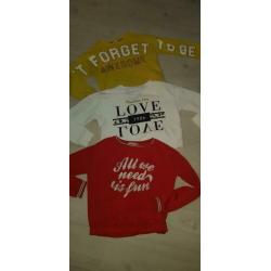 3 toffe meidensweaters geel wit rood coolcat hm 158/164
