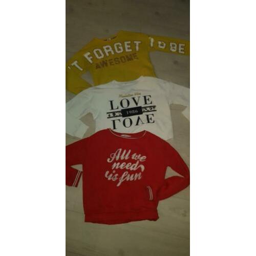 3 toffe meidensweaters geel wit rood coolcat hm 158/164