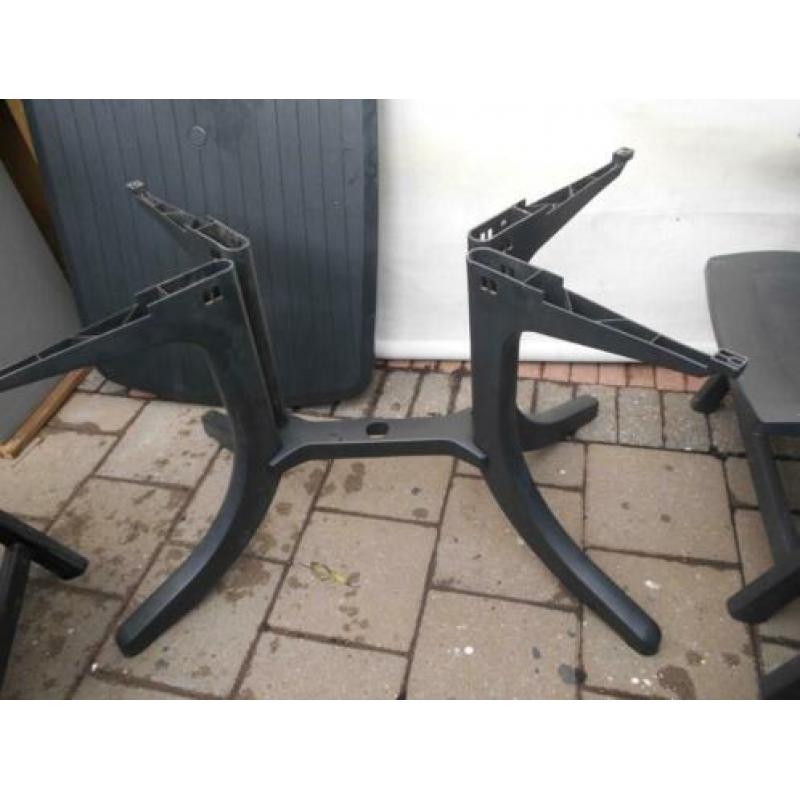 nette tuinset antracies 4 verstelbaren stoelen tafel135x80cm