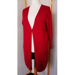 Warm rood lang vest van Adia Maat 44/46
