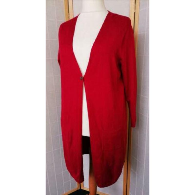 Warm rood lang vest van Adia Maat 44/46
