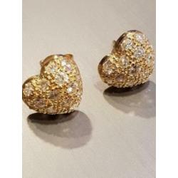 Nieuwe 18 karaat gouden Oorbellen met Zirkonen