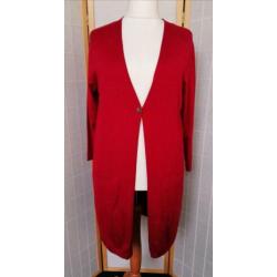 Warm rood lang vest van Adia Maat 44/46