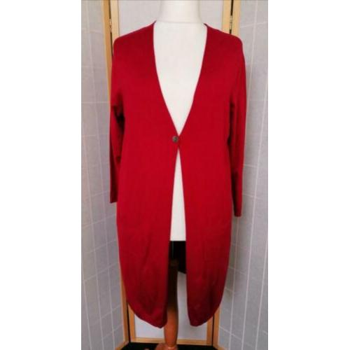 Warm rood lang vest van Adia Maat 44/46