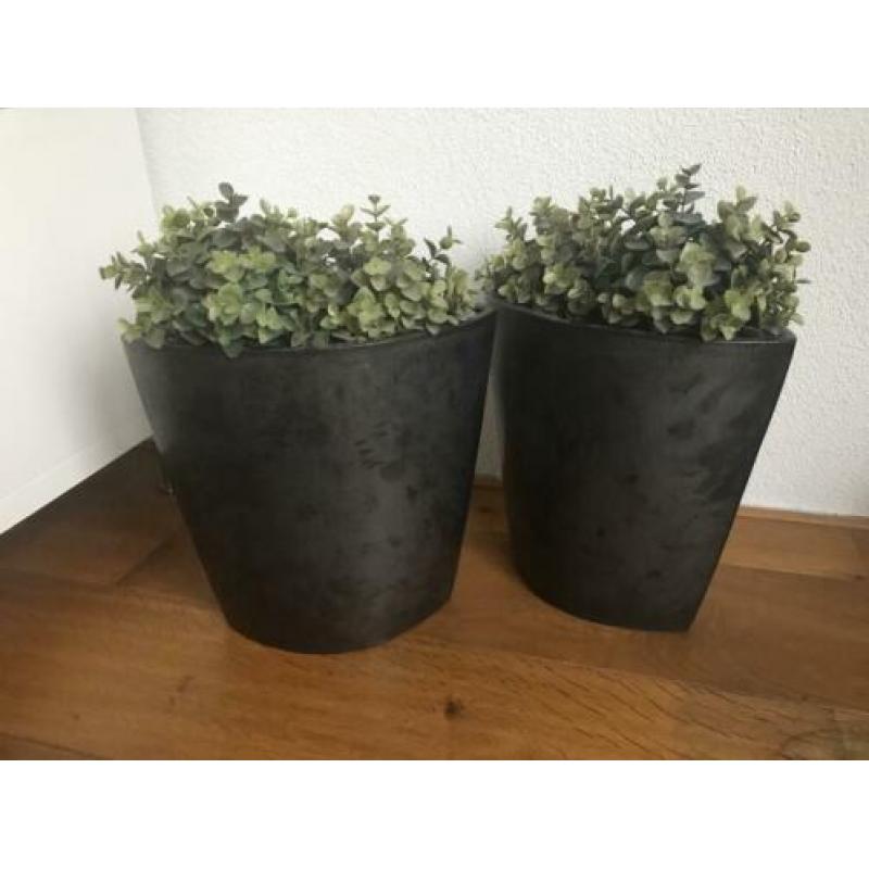 Bloempotten antraciet 30cm (2st)