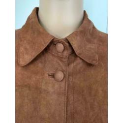 D901 Echt-leren blouse/top/jasje Maat 44=XL soepel leer