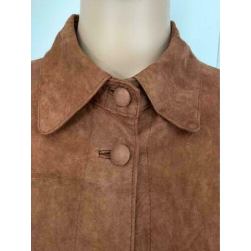 D901 Echt-leren blouse/top/jasje Maat 44=XL soepel leer