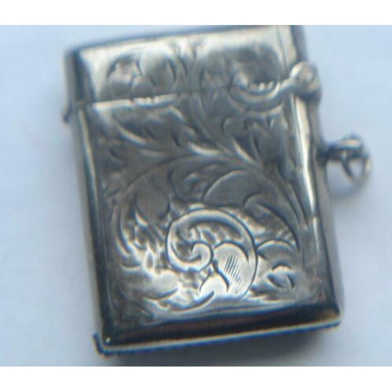 Antiek 925 Sterling Silver Vesta Case