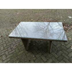 Lounge dining table met glasplaat