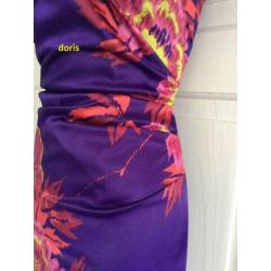 mooi bloemen one shoulder jurk Karen Millen maat 12/40 de st
