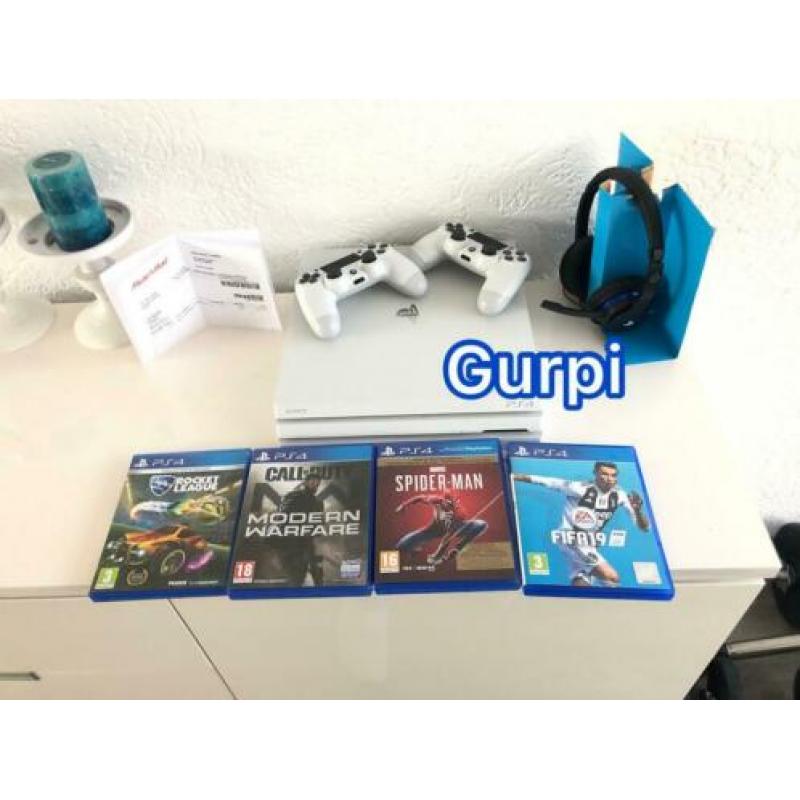 Playstation 4 Pro Glacier White 2x Cont 10 Spellen Garantie