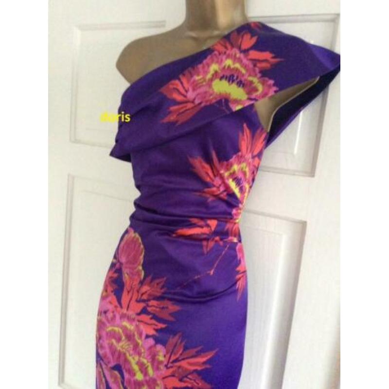 mooi bloemen one shoulder jurk Karen Millen maat 12/40 de st
