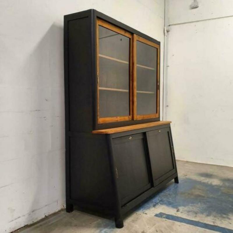 Teak vintage retro buffetkast vitrinekast winkelkast