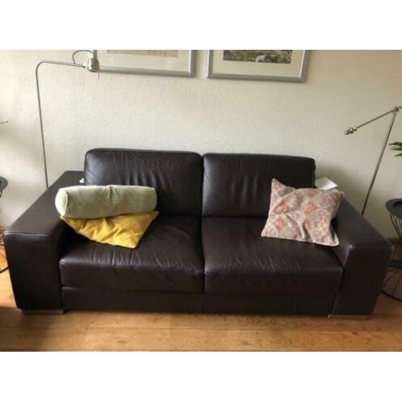 Leren bankstel 2 en 3 zits van Italiaanse merk Natuzzi