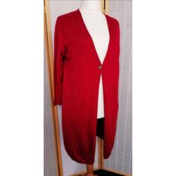 Warm rood lang vest van Adia Maat 44/46