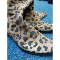NALINI over knee leren panter luipaard laarzen 41