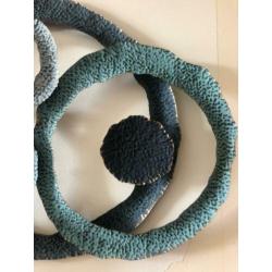 Wand decoratie blauwe cirkels