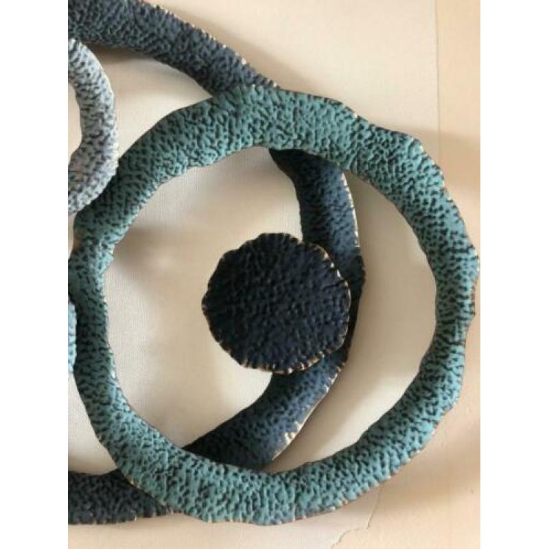 Wand decoratie blauwe cirkels