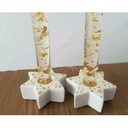 Lucite vlamloze kaarsen met bladgoud