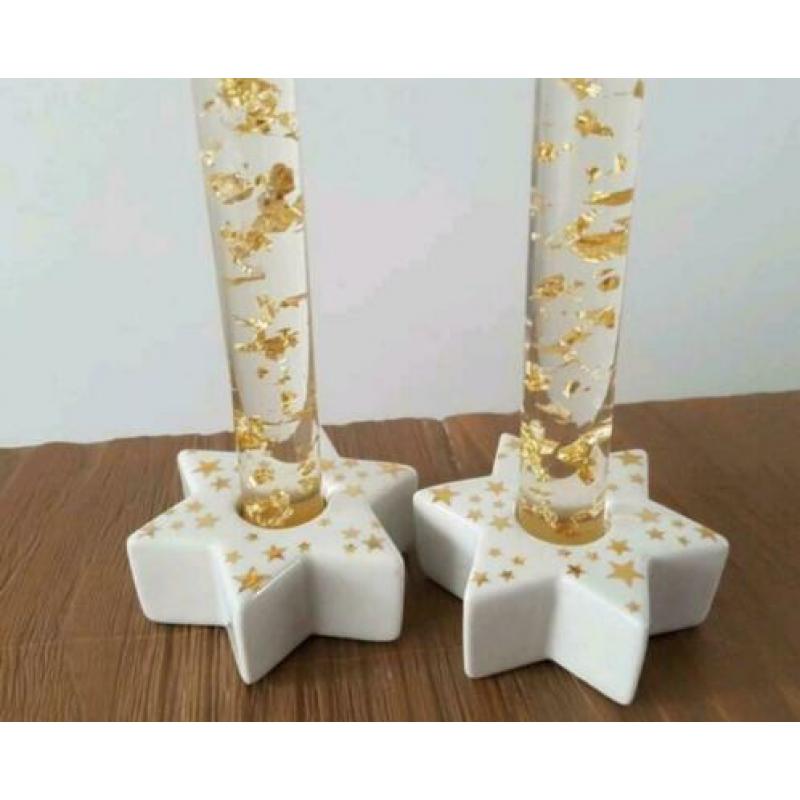 Lucite vlamloze kaarsen met bladgoud
