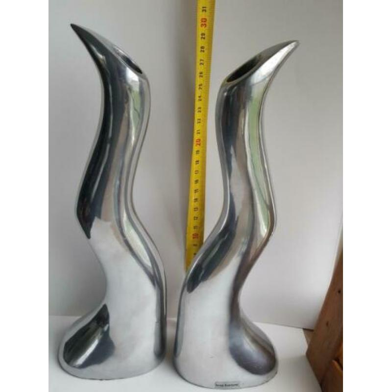 Twee massieve aluminium kandalaars, Anna Everlund