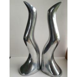 Twee massieve aluminium kandalaars, Anna Everlund
