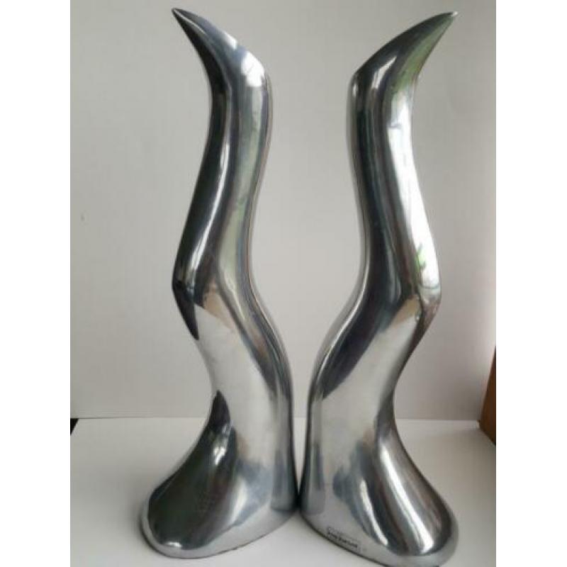 Twee massieve aluminium kandalaars, Anna Everlund