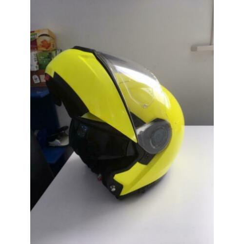 Mooie Schuberth C3 systeemhelm mt L 58-59. Fluorgeel pinlock