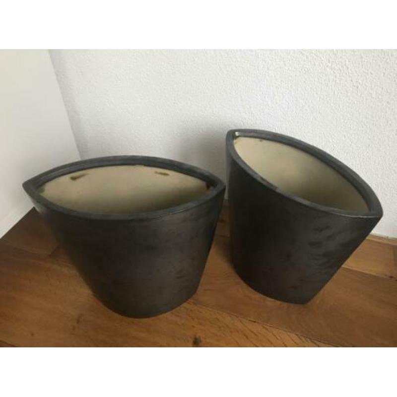 Bloempotten antraciet 30cm (2st)