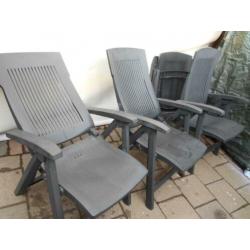 nette tuinset antracies 4 verstelbaren stoelen tafel135x80cm