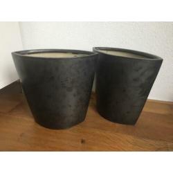 Bloempotten antraciet 30cm (2st)