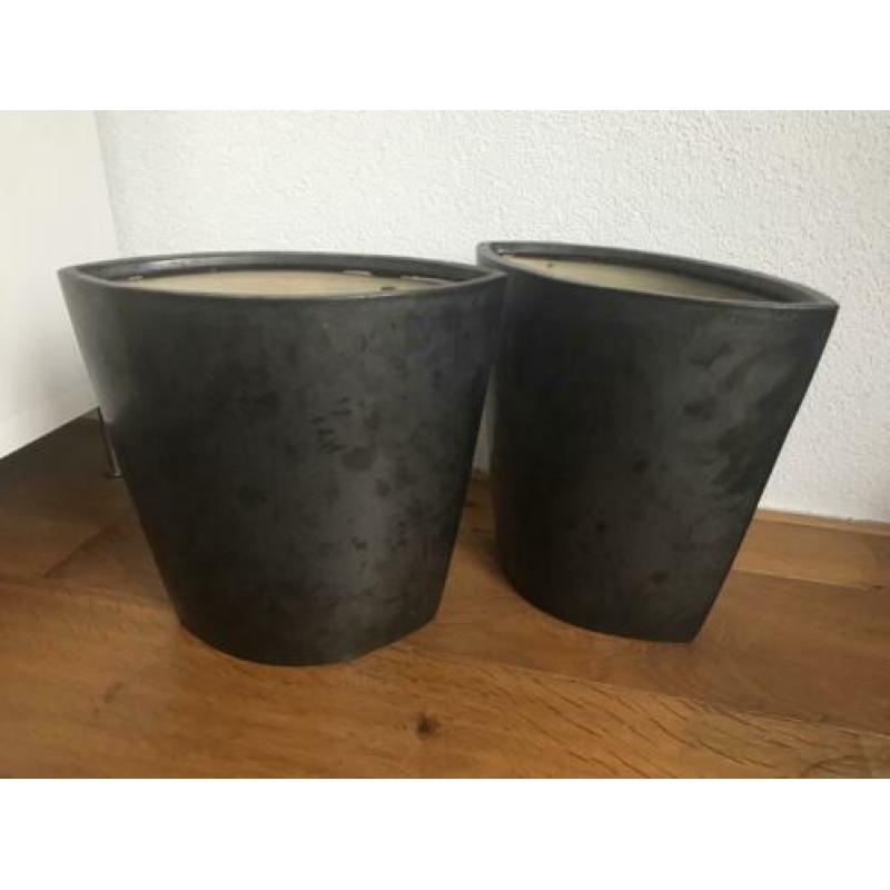 Bloempotten antraciet 30cm (2st)