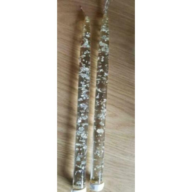 Lucite vlamloze kaarsen met bladgoud