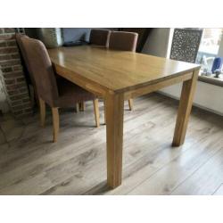 Tafel, 6 persoons, licht bruin