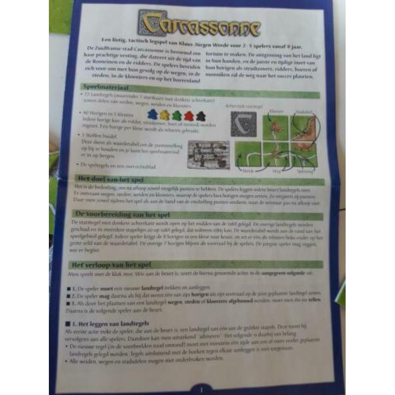 CARCASSONNE bordspel in zak, 2-5 spelers vanaf 8 jr.