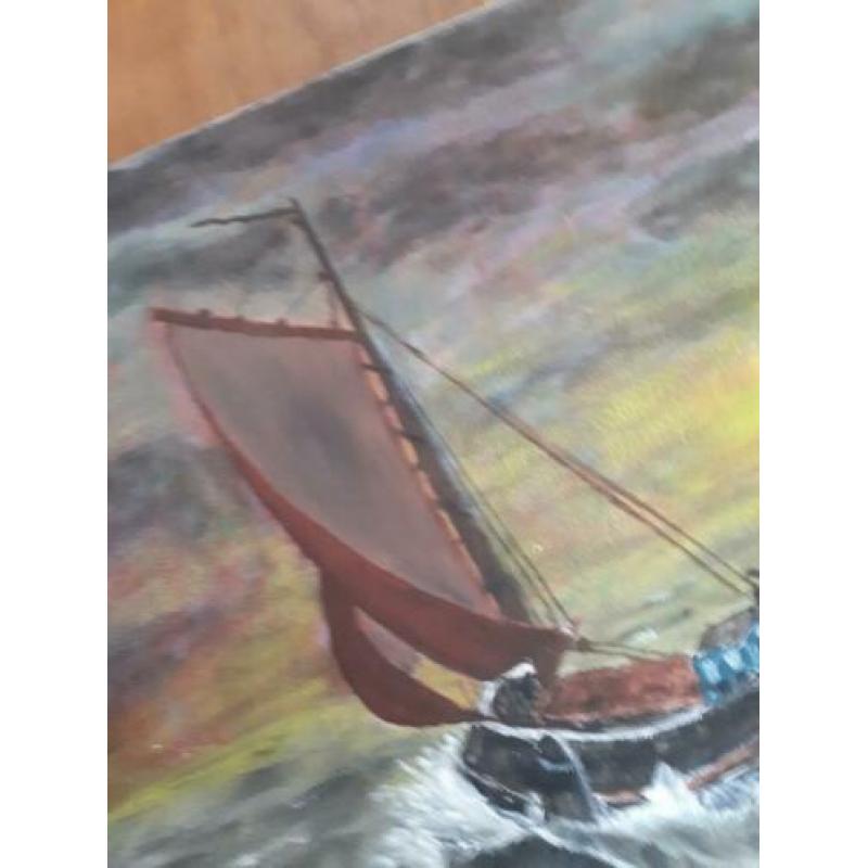 Schilderij "Botter op Zee"
