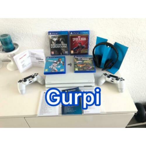 Playstation 4 Pro Glacier White 2x Cont 10 Spellen Garantie