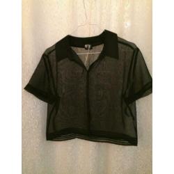 Vintage / feestkleding / zwart blouseje / maat:L
