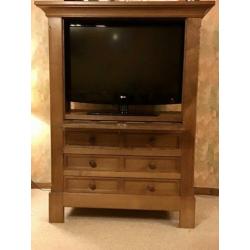 Grote Massieve Eiken TV Kast Met Twee Grote Laden